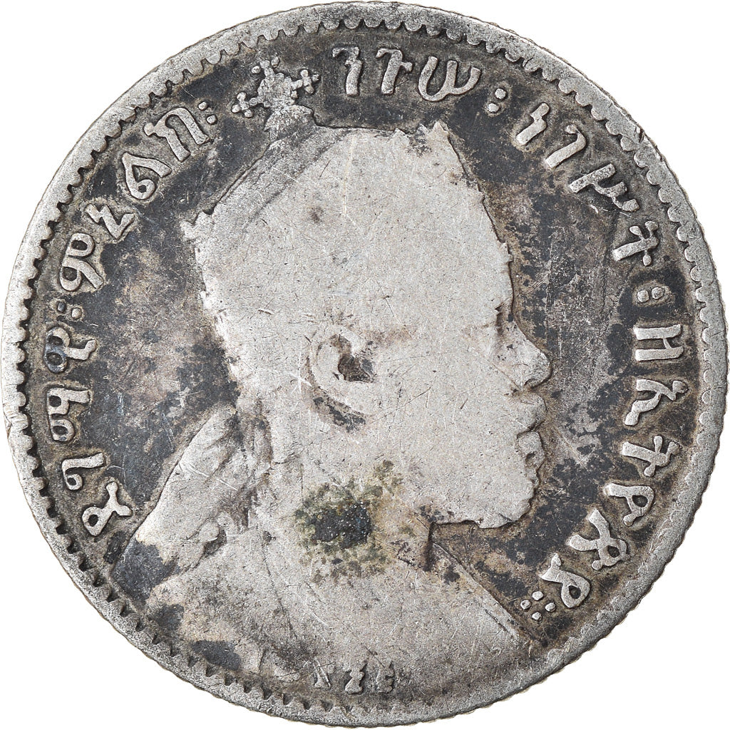 Münze, Äthiopien, Menelik II, Gersh, 1903, Paris, SGE+, Silber, KM:12