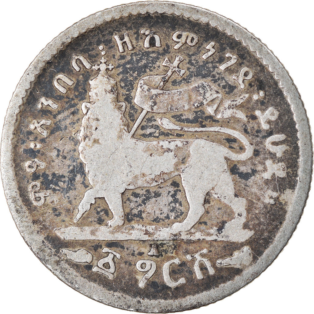 Münze, Äthiopien, Menelik II, Gersh, 1903, Paris, SGE+, Silber, KM:12