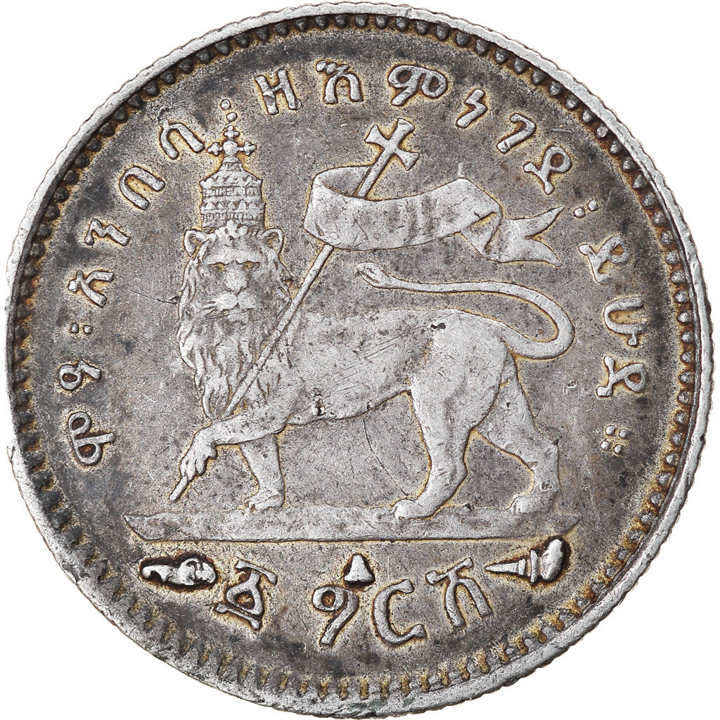 Monnaie, Éthiopie, Menelik II, Gersh, 1903, Paris, SUP, Argent, KM:12