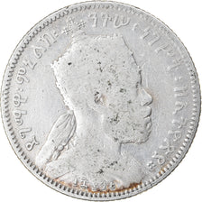 Monnaie, Éthiopie, Menelik II, 1/4 Birr, 1902, Paris, B+, Argent, KM:3