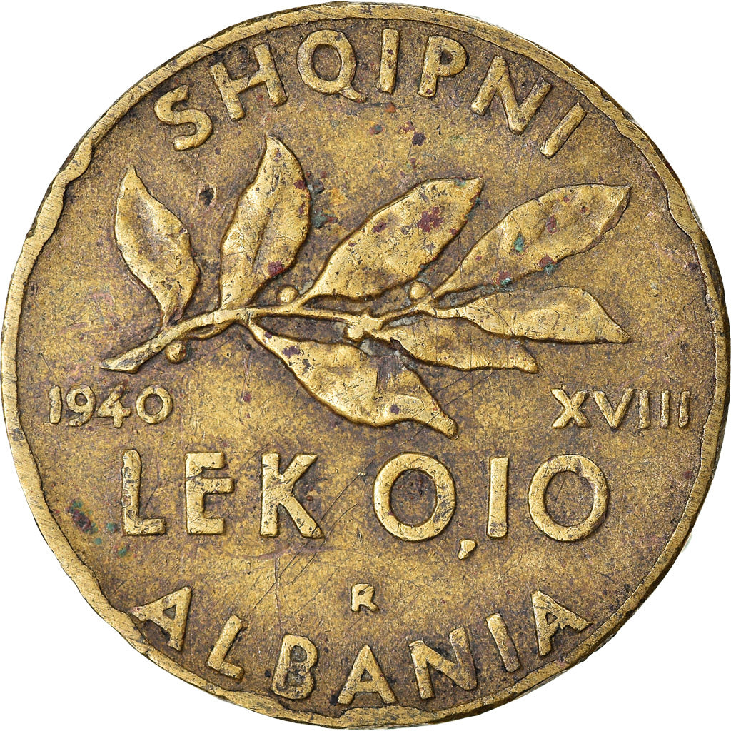Coin, Albania, Vittorio Emanuele III, 0.10 Lek, 1940, Rome, EF(40-45)