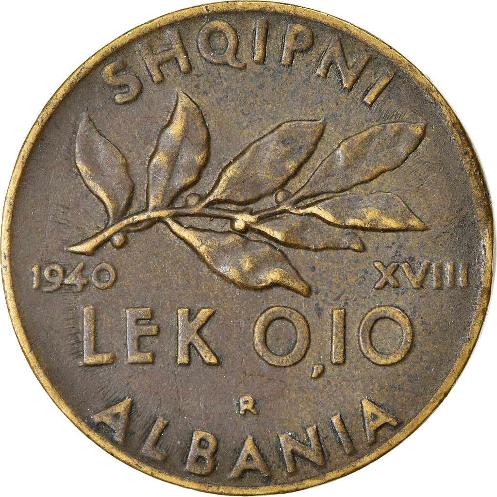 Coin, Albania, Vittorio Emanuele III, 0.10 Lek, 1940, Rome, EF(40-45)