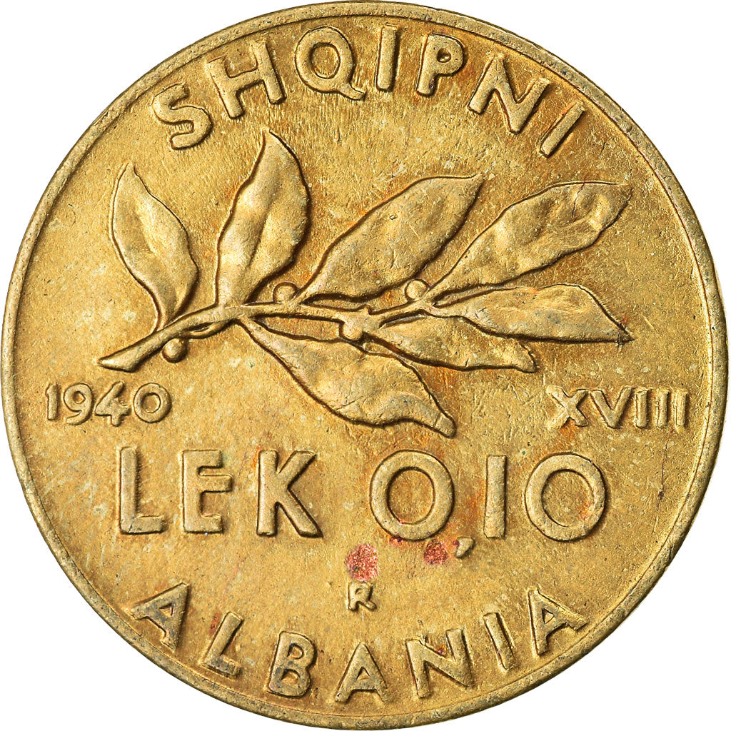 Münze, Albania, Vittorio Emanuele III, 0.10 Lek, 1940, Rome, SS