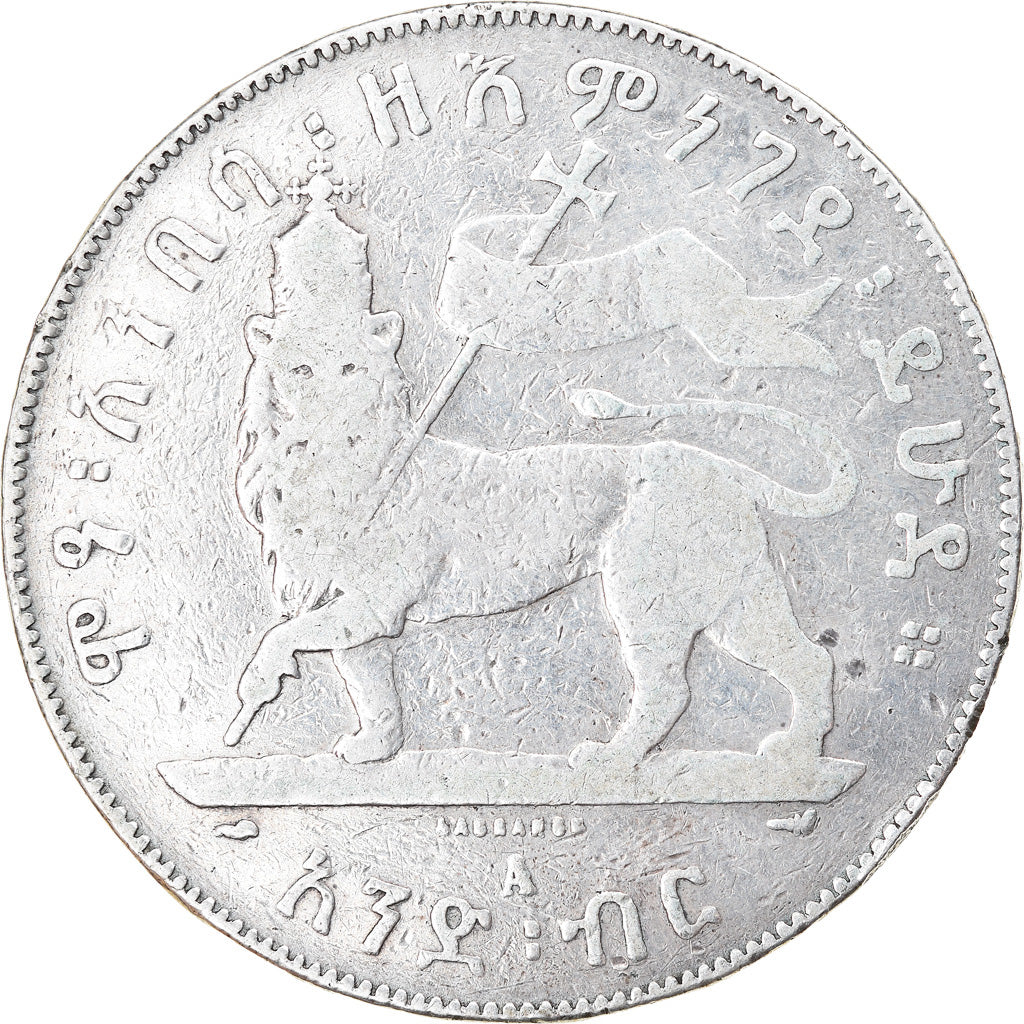 Moneta, Etiopia, Menelik II, Birr, 1889 (1897), Paris, MB, Argento, KM:5