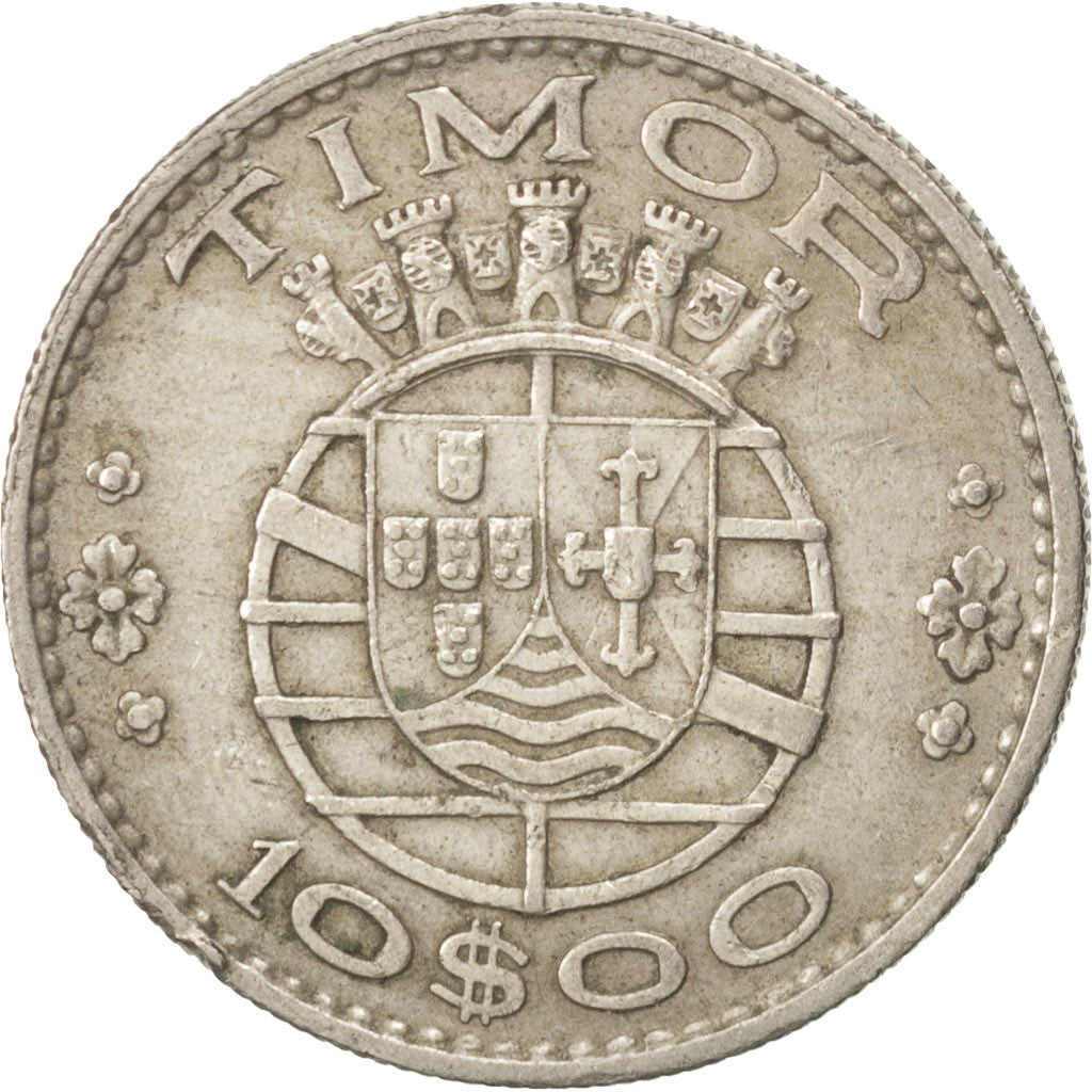 Coin, Timor, 10 Escudos, 1970, EF(40-45), Copper-nickel, KM:22