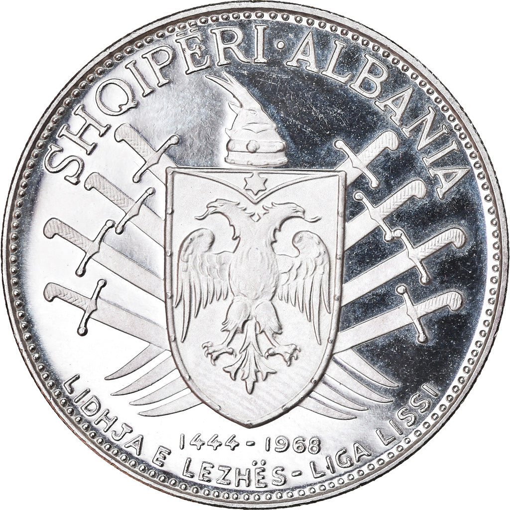 Moneta, Albania, 5 Lekë, 1968, SPL, Argento, KM:49.1