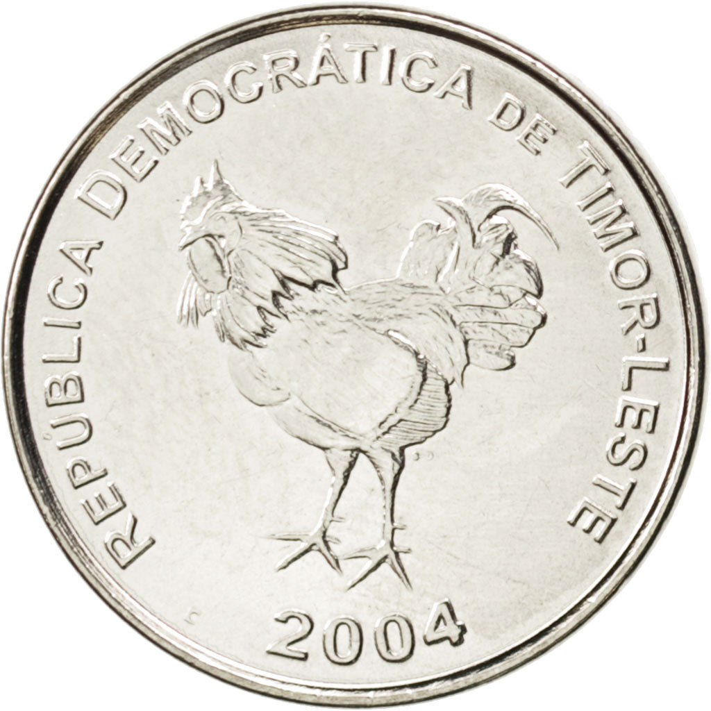 EAST TIMOR, 10 Centavos, 2004, Lisbon, KM #3, MS(63), Nickel Clad Steel, 20.75,.