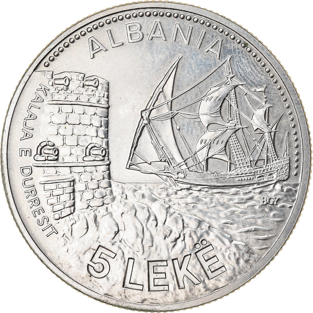 Münze, Albania, 5 Lekë, 1987, VZ+, Copper-nickel, KM:57