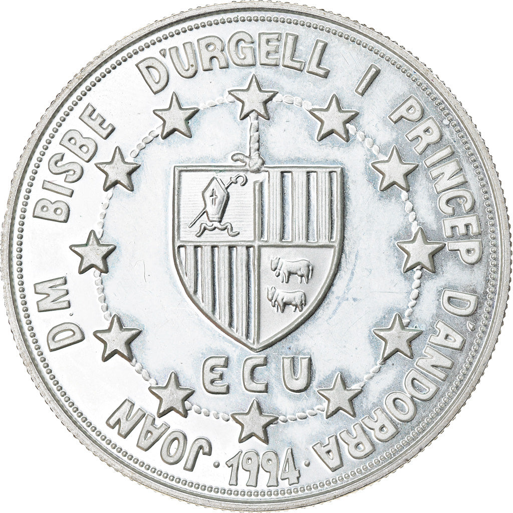 Münze, Andorra, 10 Diners, 1994, UNZ, Silber, KM:99