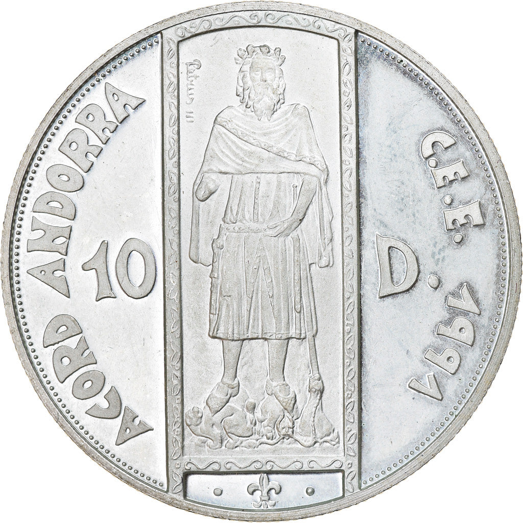 Münze, Andorra, 10 Diners, 1994, UNZ, Silber, KM:99