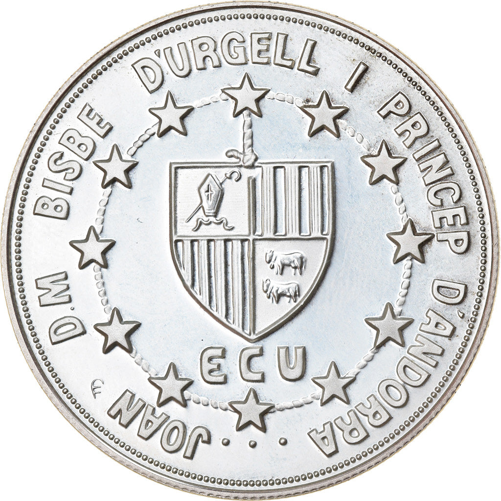Moneta, Andorra, 10 Diners, 1992, MS(60-62), Srebro, KM:71
