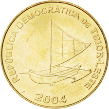 EAST TIMOR, 25 Centavos, 2004, Lisbon, KM #4, MS(63), Nickel-Brass, 21.25, 5.90