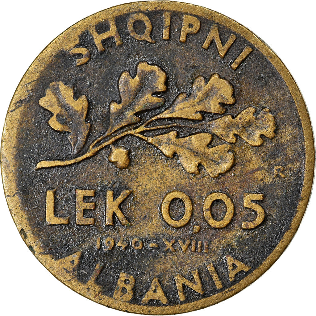 Munten, Albanië, Vittorio Emanuele III, 0.05 Lek, 1940, Rome, ZF