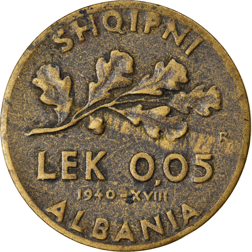 Coin, Albania, Vittorio Emanuele III, 0.05 Lek, 1940, Rome, EF(40-45)