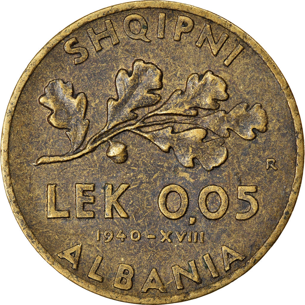 Munten, Albanië, Vittorio Emanuele III, 0.05 Lek, 1940, Rome, ZF