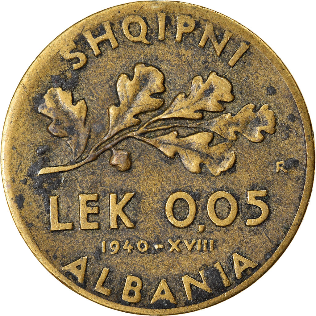 Munten, Albanië, Vittorio Emanuele III, 0.05 Lek, 1940, Rome, ZF