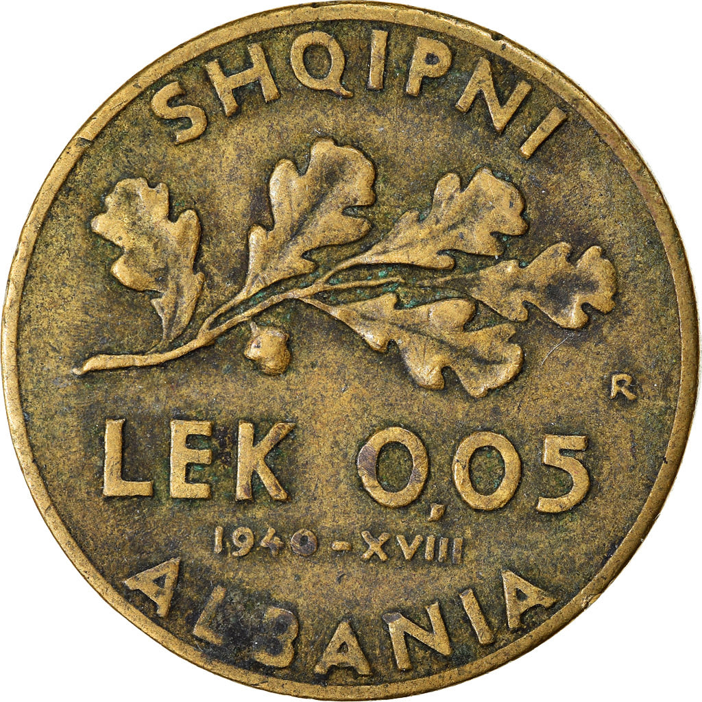 Coin, Albania, Vittorio Emanuele III, 0.05 Lek, 1940, Rome, EF(40-45)