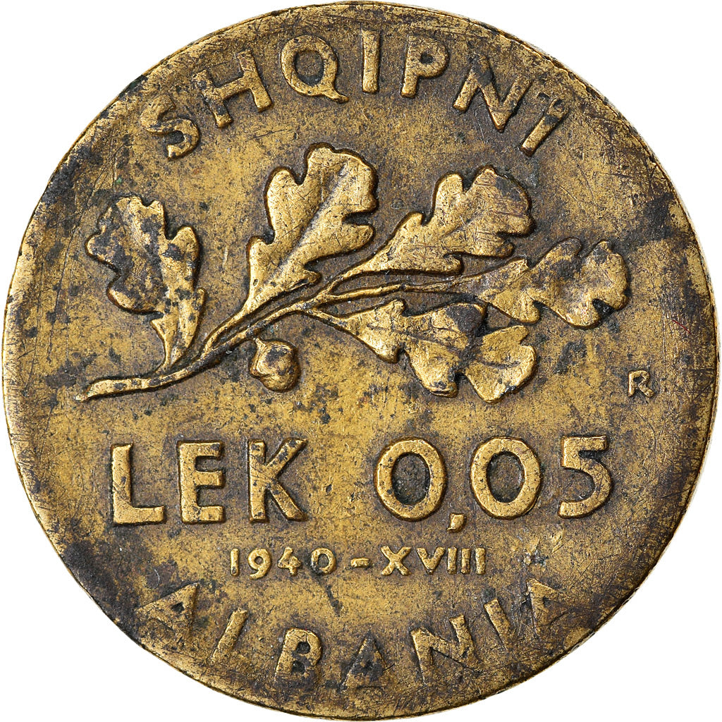 Munten, Albanië, Vittorio Emanuele III, 0.05 Lek, 1940, Rome, ZF