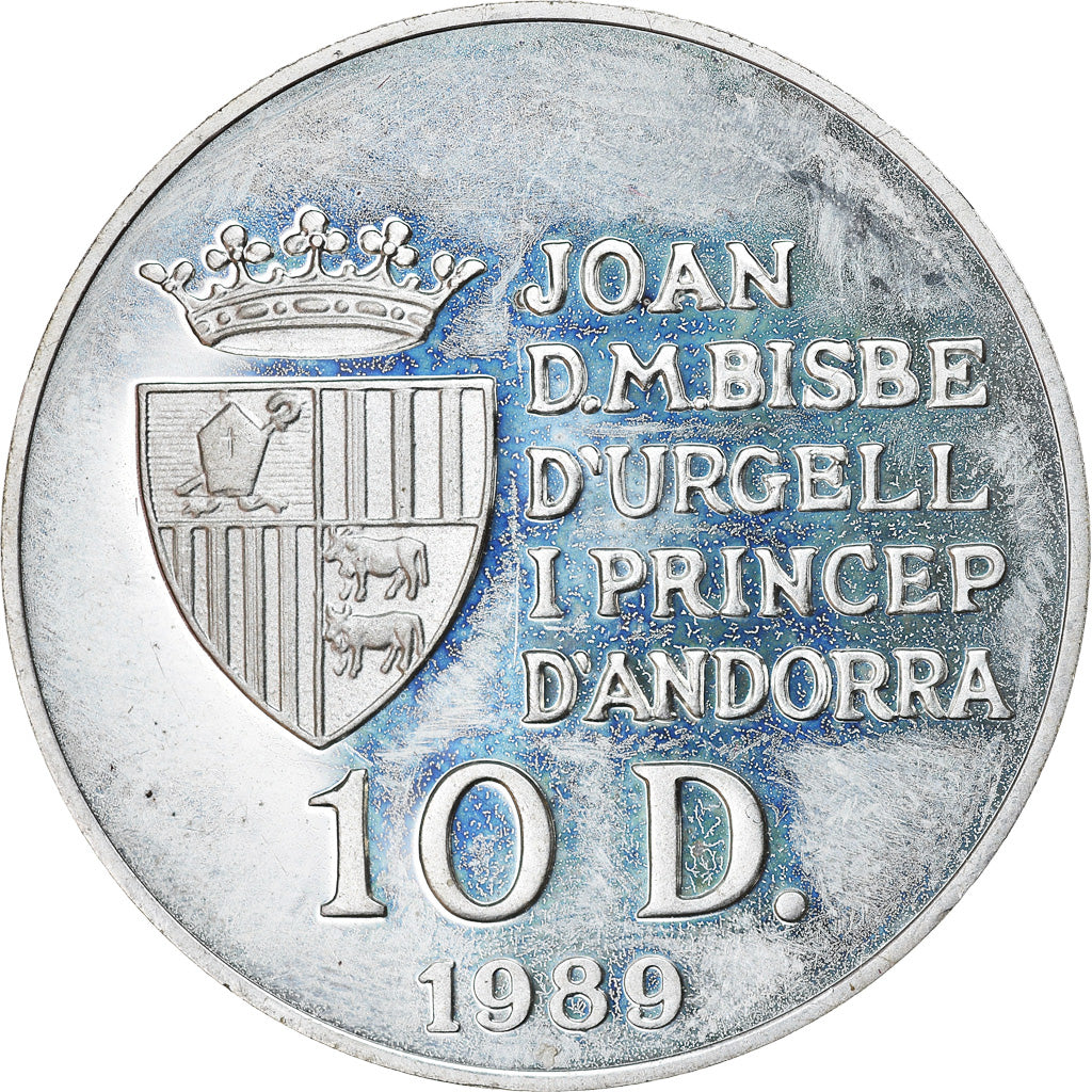 Münze, Andorra, 10 Diners, 1989, VZ+, Silber, KM:53