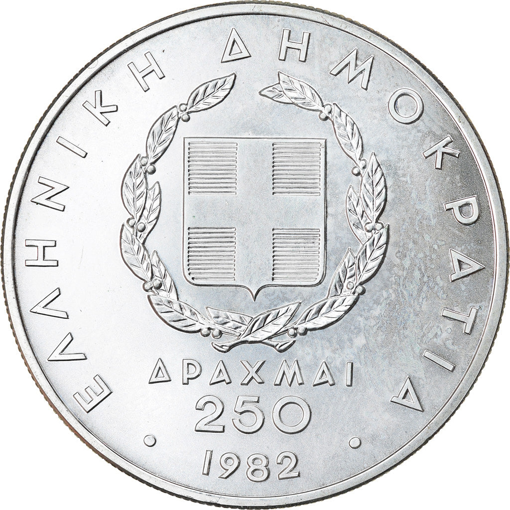 Münze, Griechenland, 250 Drachmai, 1982, VZ+, Silber, KM:138