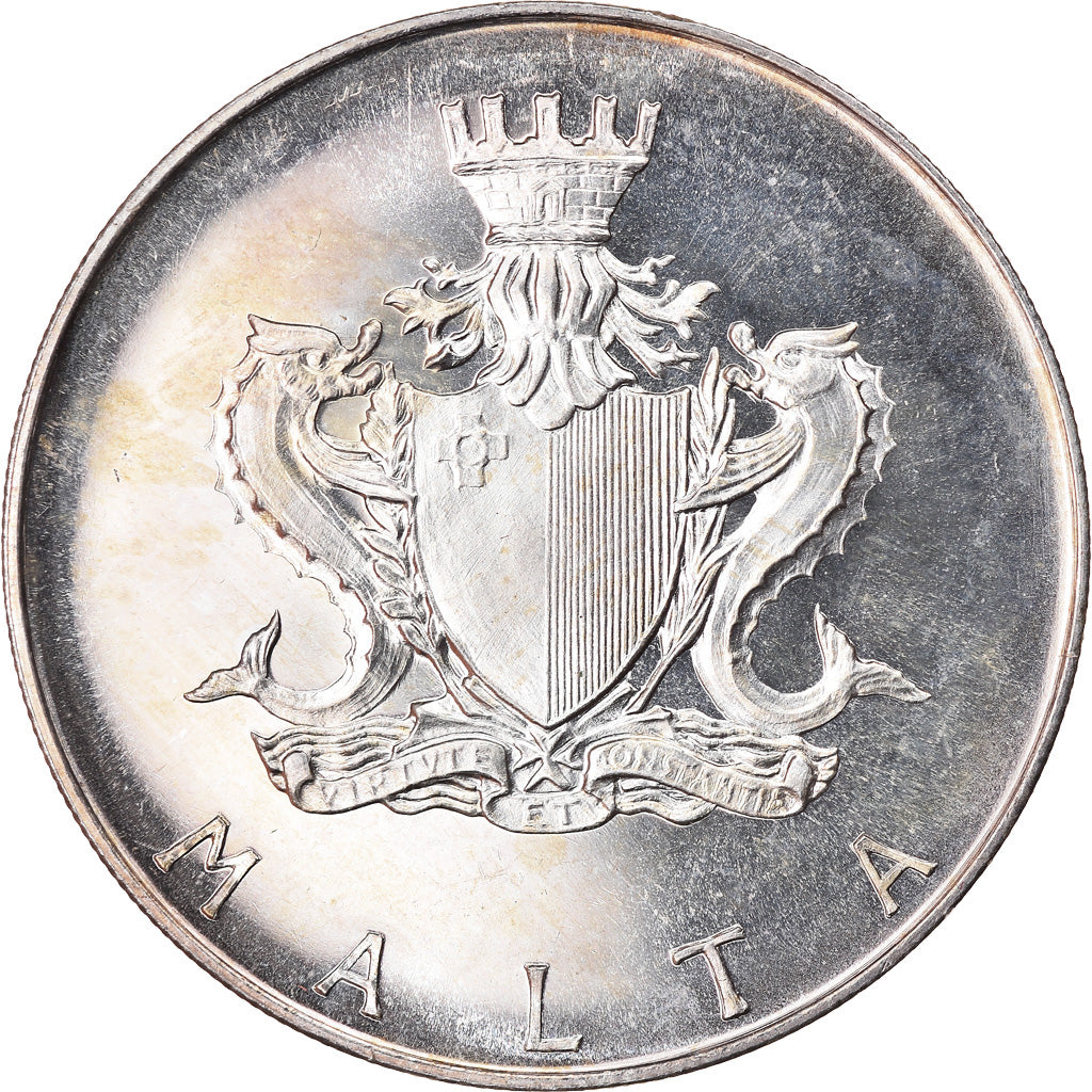 Moneta, Malta, Pound, 1973, MS(60-62), Srebro, KM:19