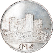 Malta, 4 Pounds, 1975, BB+, Argento, KM:33