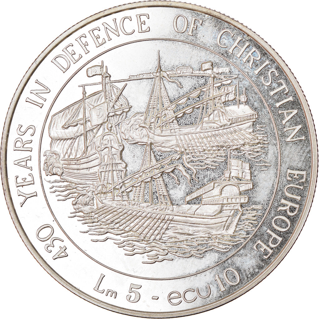 Moneta, Malta, 5 Liri, 10 Ecu, 1993, FDC, Argento, KM:104
