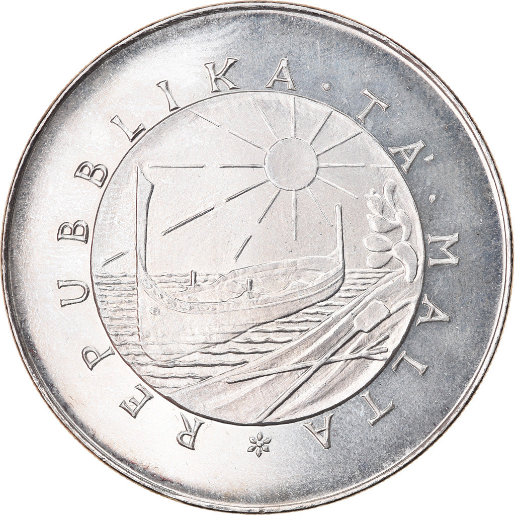Coin, Malta, 25 Cents, 1976, Franklin Mint, USA, MS(63), Copper-nickel, KM:29b