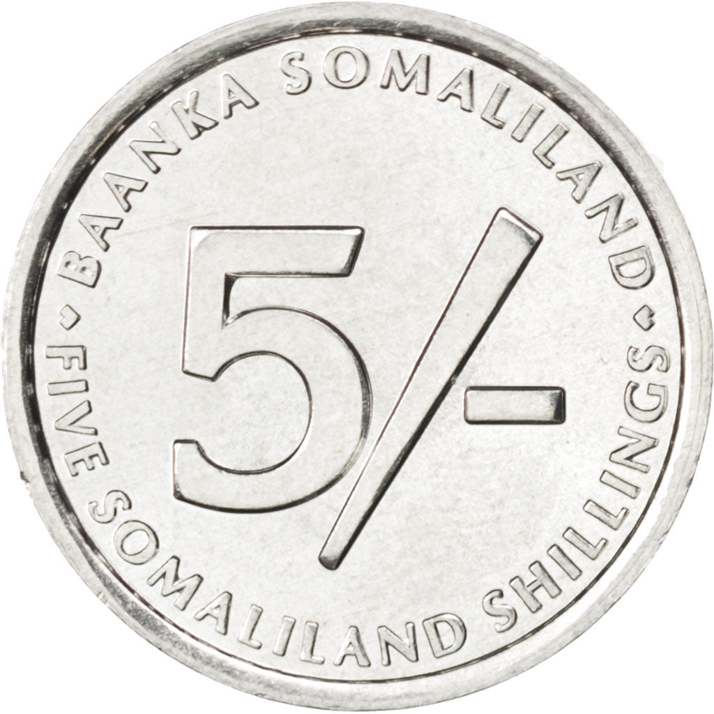 Somaliland, 5 Shillings, 2002, SPL, Alluminio, KM:4