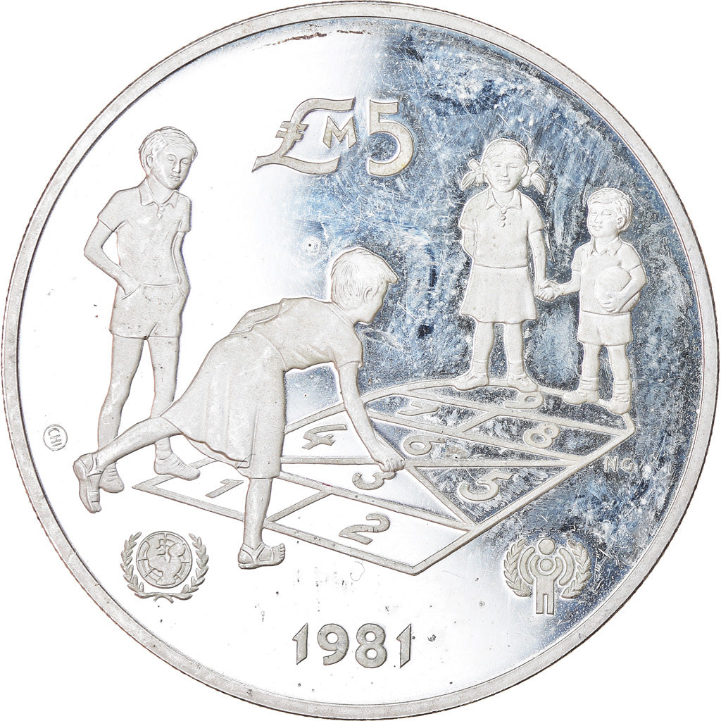 Moneta, Malta, 5 Pounds, 1981, SPL, Argento, KM:53