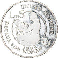 Moneta, Malta, 5 Liri, 1984, MS(63), Srebro, KM:71