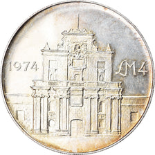 Münze, Malta, 4 Pounds, 1974, UNZ, Silber, KM:25