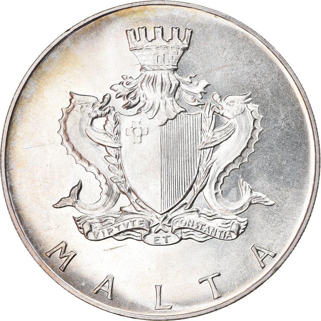Münze, Malta, 4 Pounds, 1974, UNZ, Silber, KM:25