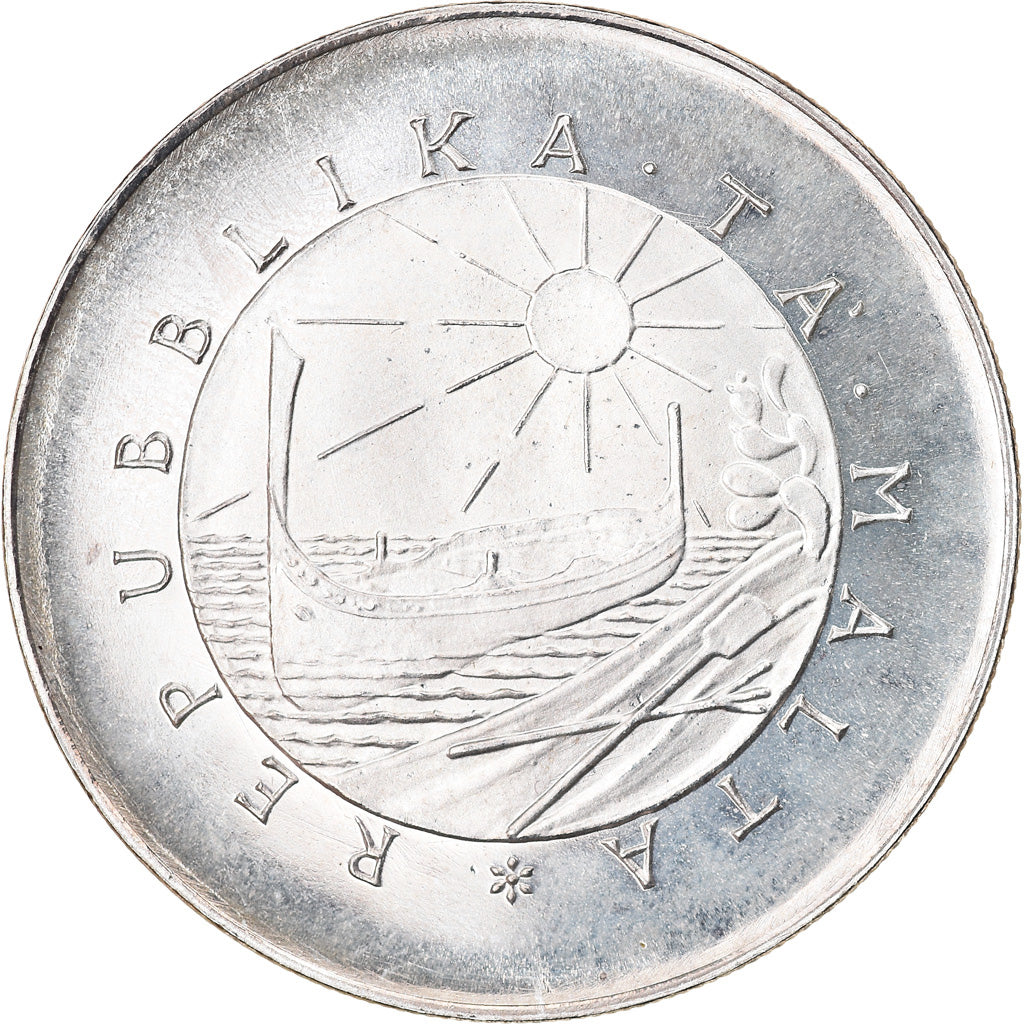 Moneta, Malta, 2 Pounds, 1976, MS(60-62), Srebro, KM:30