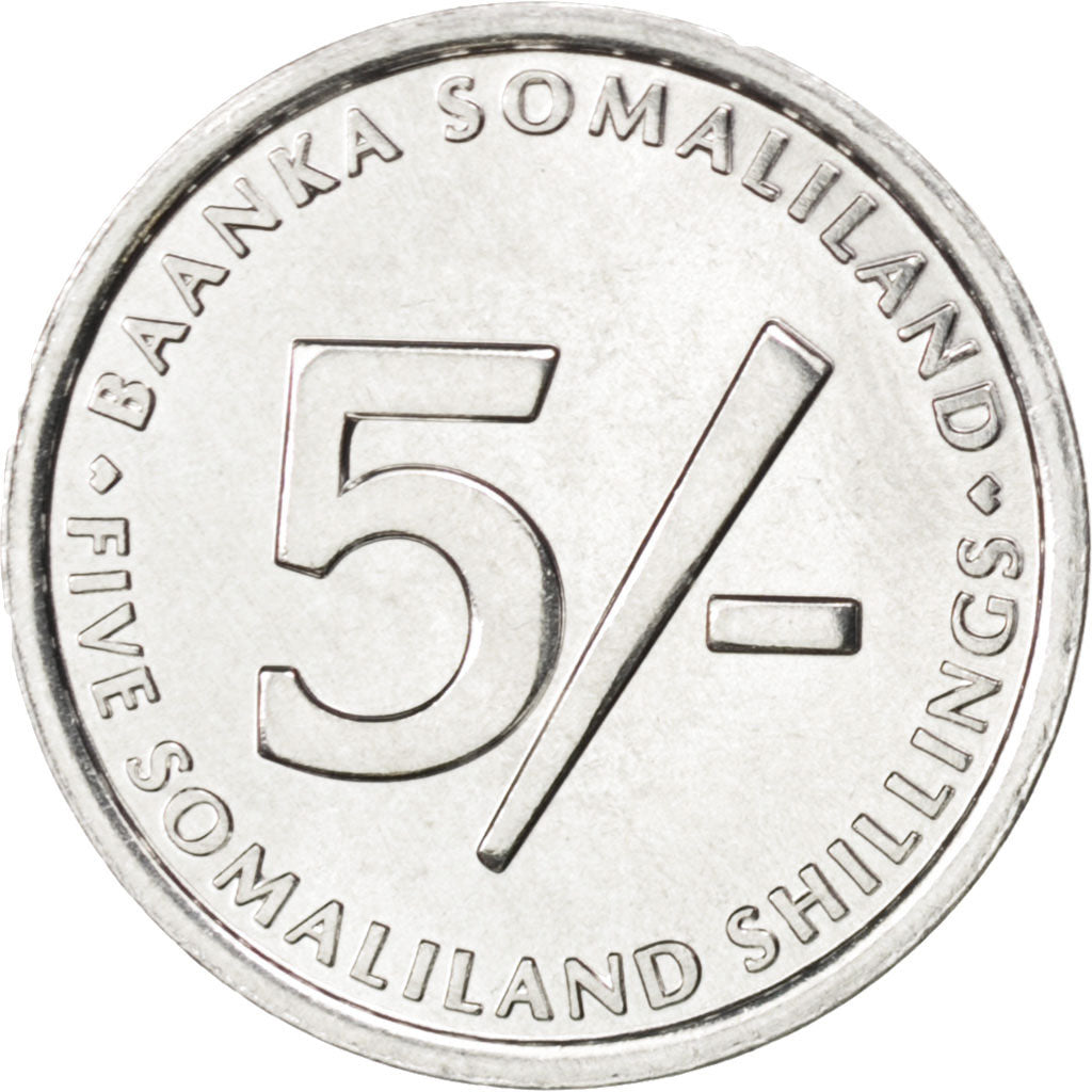 Somaliland, 5 Shillings, 2002, KM #5, MS(63), Aluminium, 21.9, 1.25