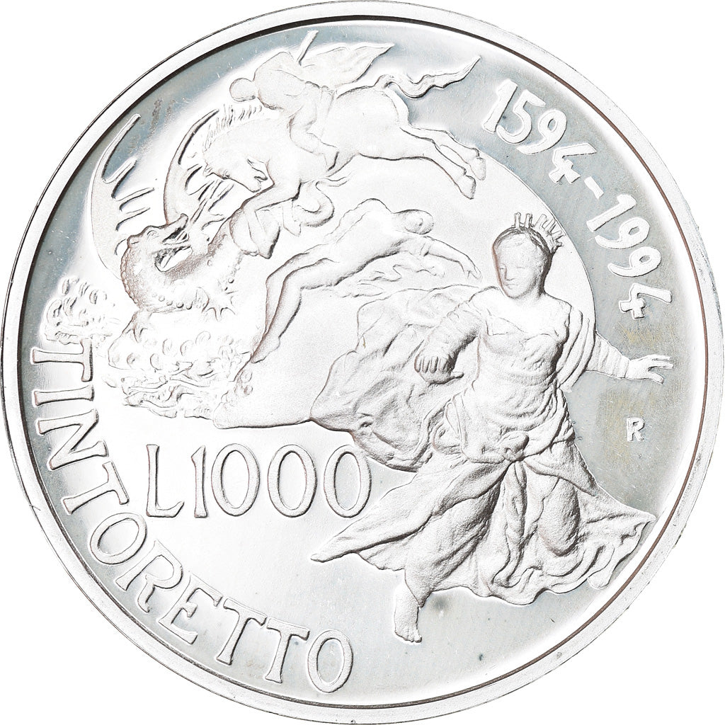 Coin, Italy, 1000 Lire, 1994, Rome, Proof, MS(65-70), Silver, KM:169