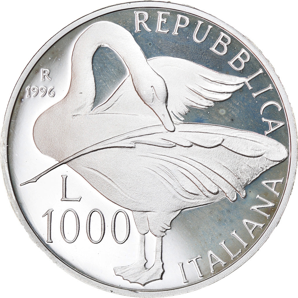 Moneta, Włochy, 1000 Lire, 1996, Rome, Proof, MS(65-70), Srebro, KM:199