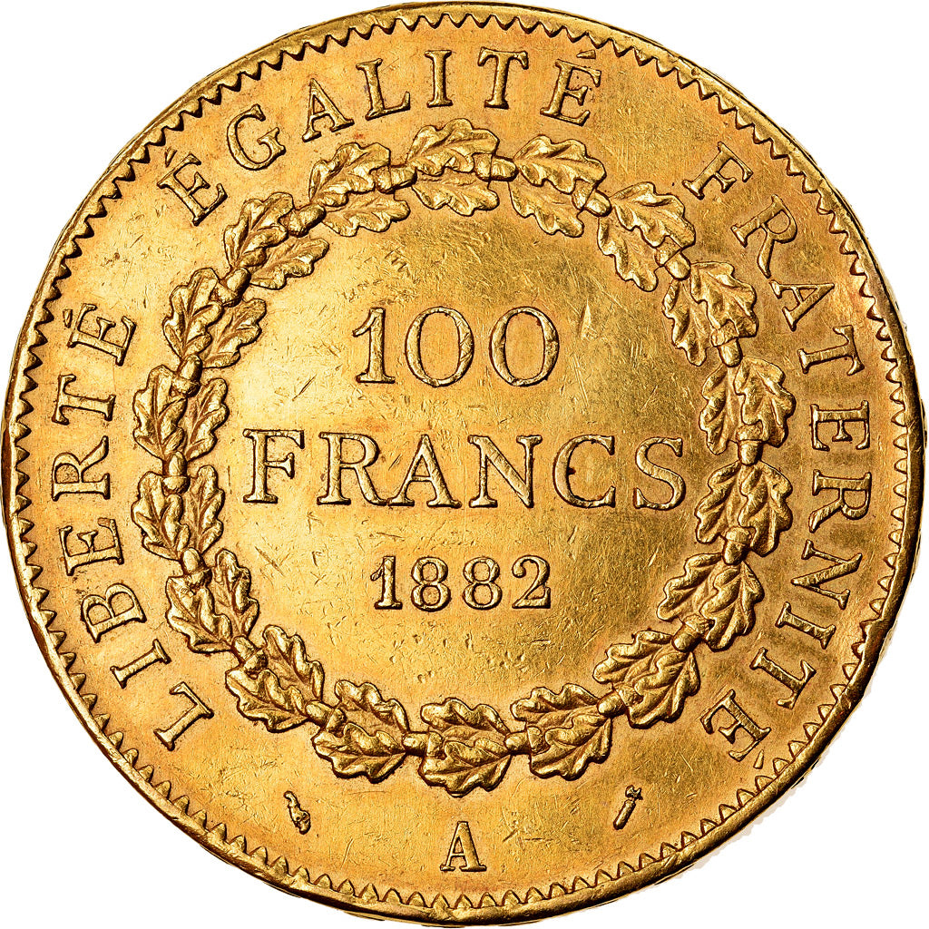 Munten, Frankrijk, Génie, 100 Francs, 1882, Paris, ZF, Goud, KM:832