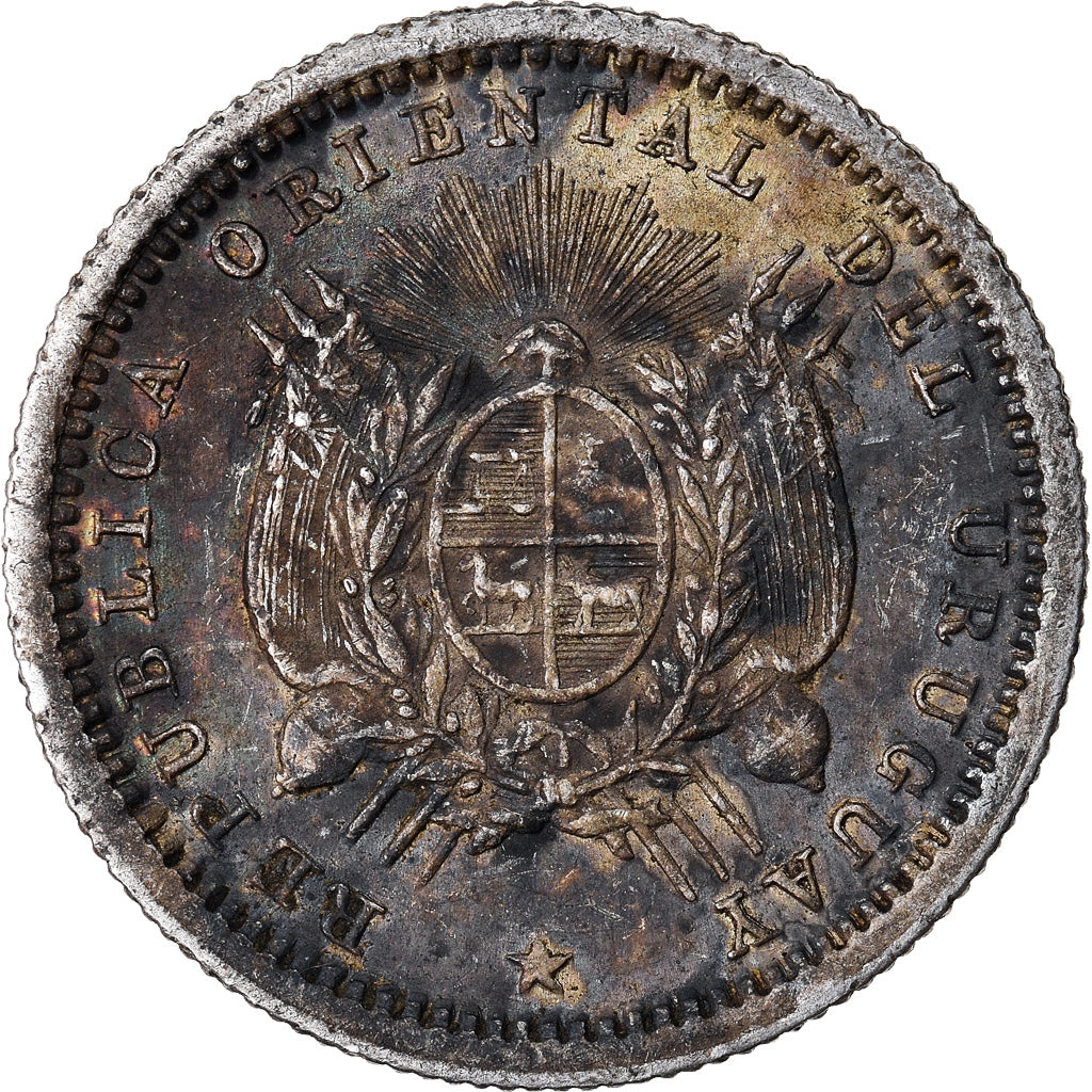Moneta, Uruguay, 10 Centesimos, 1877, Uruguay Mint, Paris, Berlin, Vienna, SPL