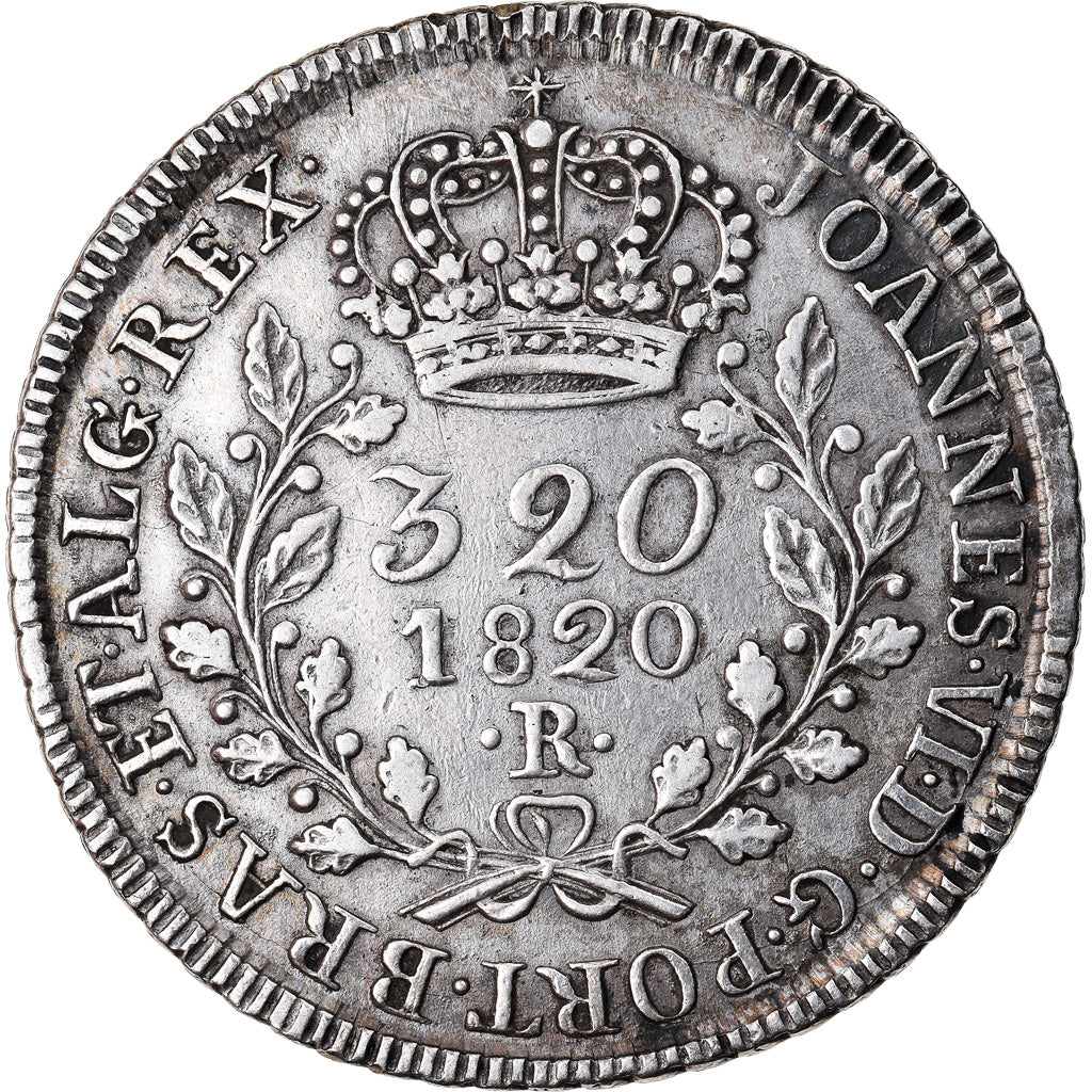 Moneta, Brasile, 320 Reis, 1820, Rio de Janeiro, BB+, Argento, KM:324.2