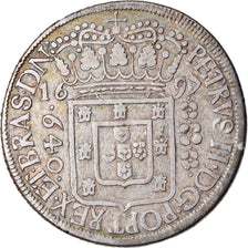 Münze, Brasilien, 640 Reis, 1697, S+, Silber, KM:84