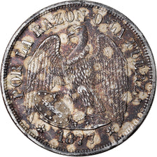 Münze, Chile, Peso, 1877, Santiago, VZ+, Silber, KM:142.1