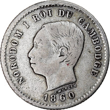 Moneta, Cambogia, 50 Centimes, 1860, MB+, Argento, KM:M5