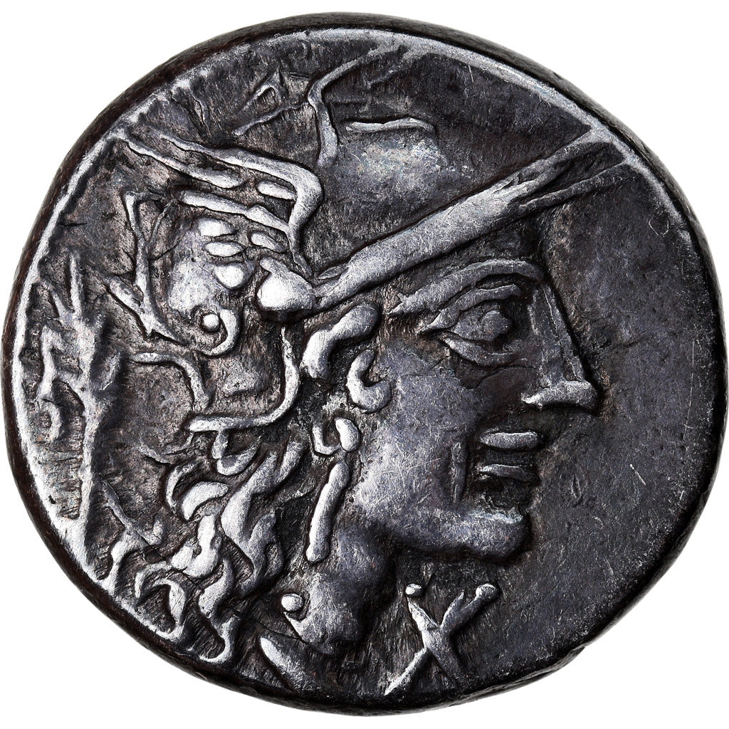 Moneta, Papiria, Denarius, Rome, BB+, Argento, Crawford:276/1
