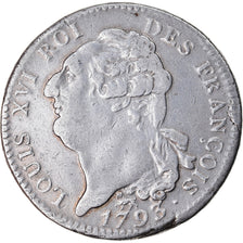 Moneta, Francia, Écu de 6 livres françois, ECU, 6 Livres, 1793, Paris, MB+