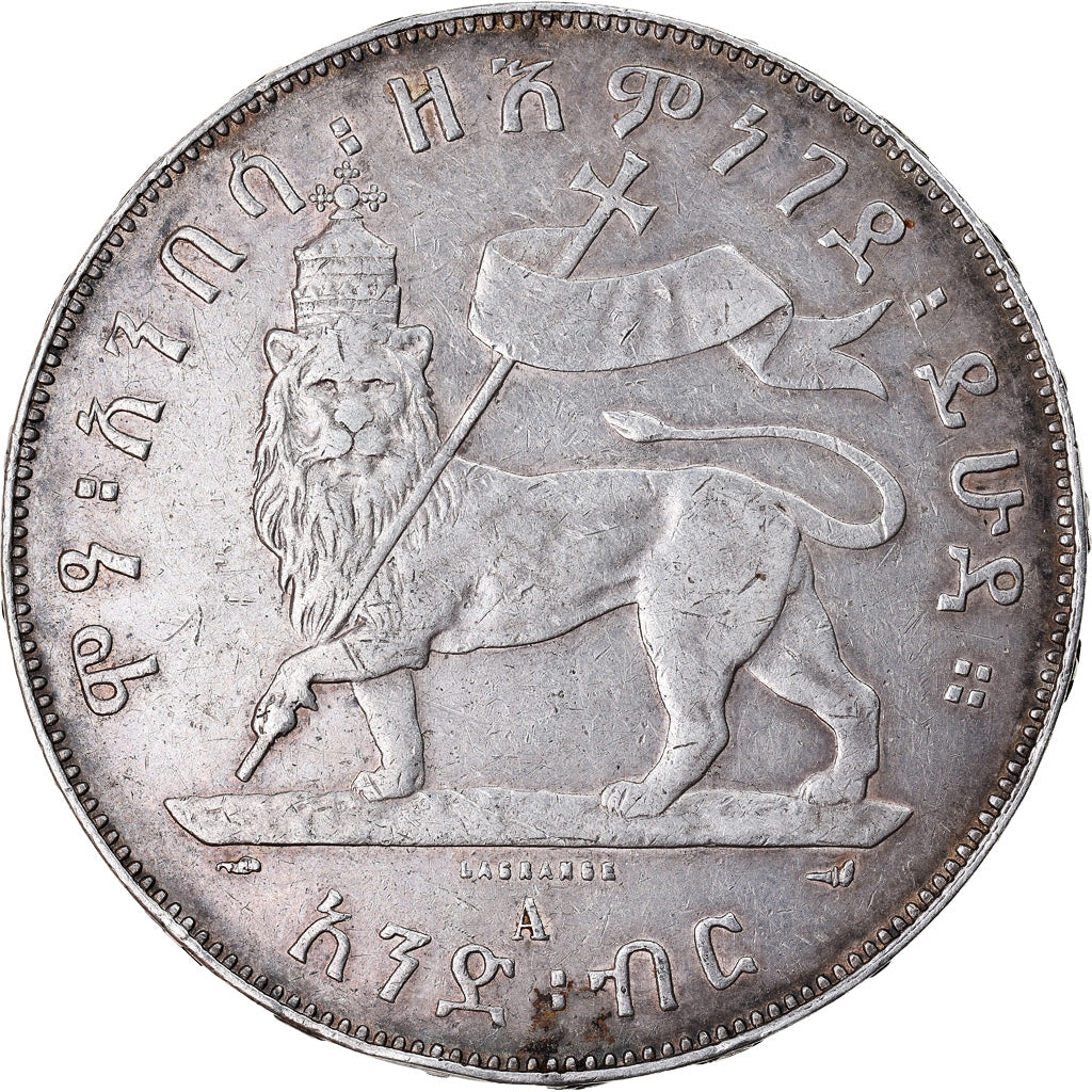 Münze, Äthiopien, Menelik II, Birr, 1897, Paris, SS+, Silber, KM:5
