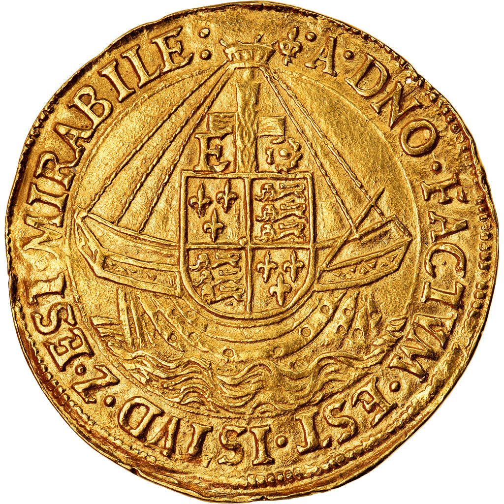 Monnaie, Grande-Bretagne, Elizabeth, Ange d'Or, Gold Angel, Londres, 1st Issue