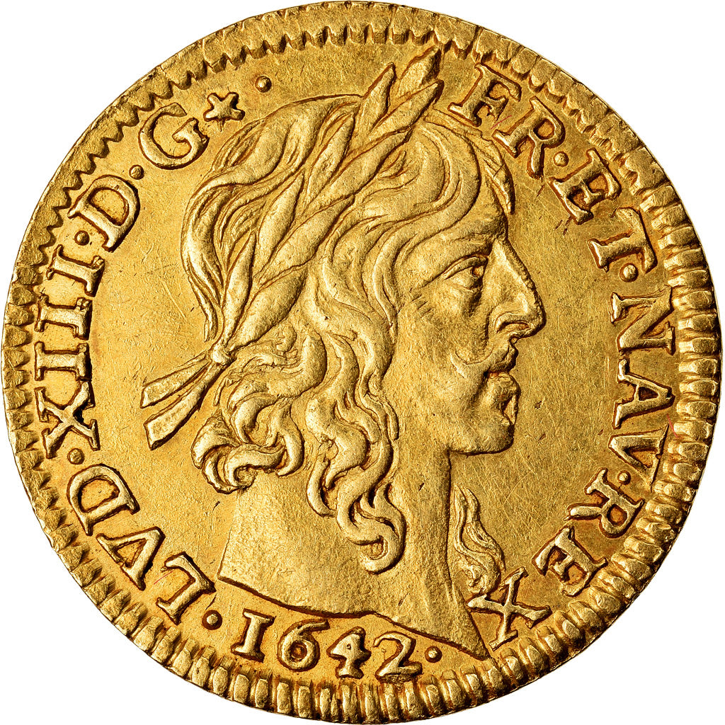 Münze, Frankreich, Louis XIII, 1/2 Louis d'or, 1/2 Louis d'or, 1642, Paris, VZ