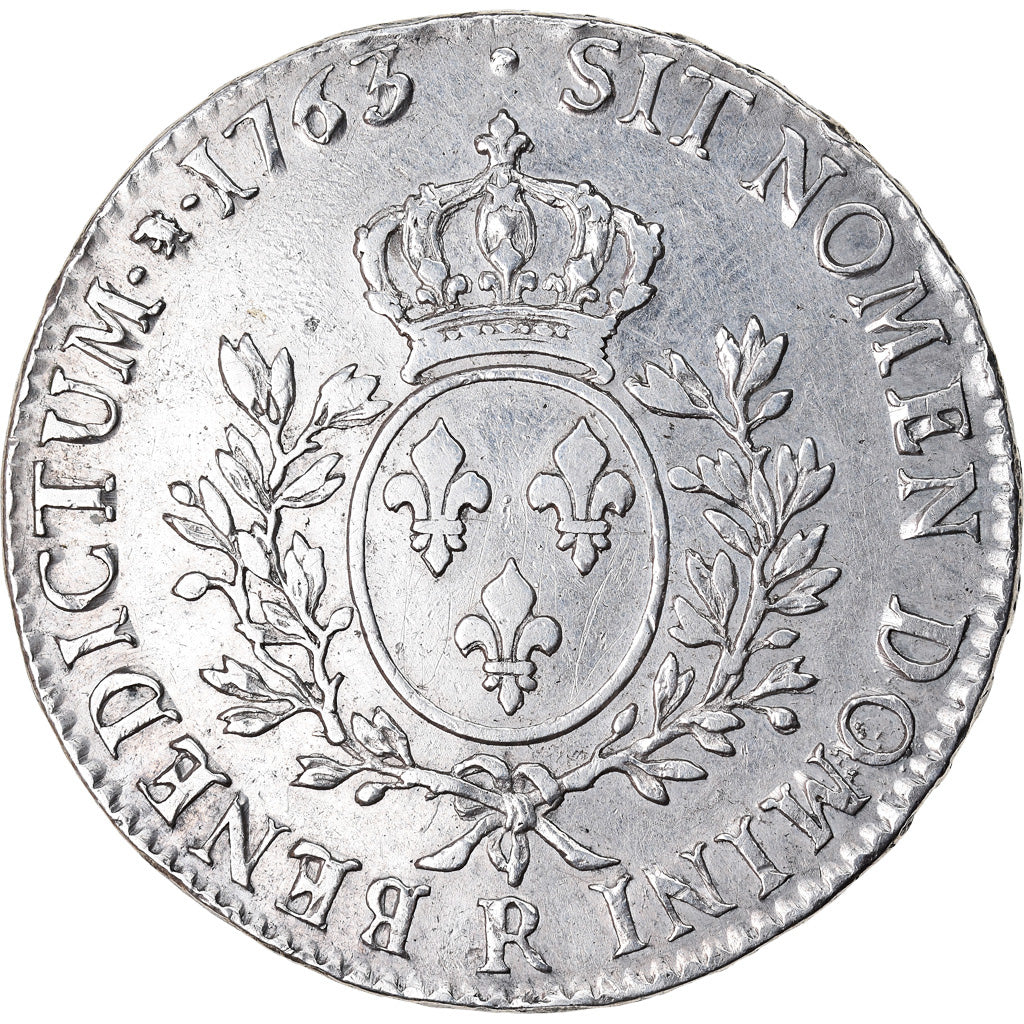 Moneta, Francia, Louis XV, Ecu, 1763, Orléans, MB+, Argento, KM:523.18