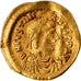 Moneta, Justinian I, Tremissis, 527-565 AD, Constantinople, EF(40-45), Złoto
